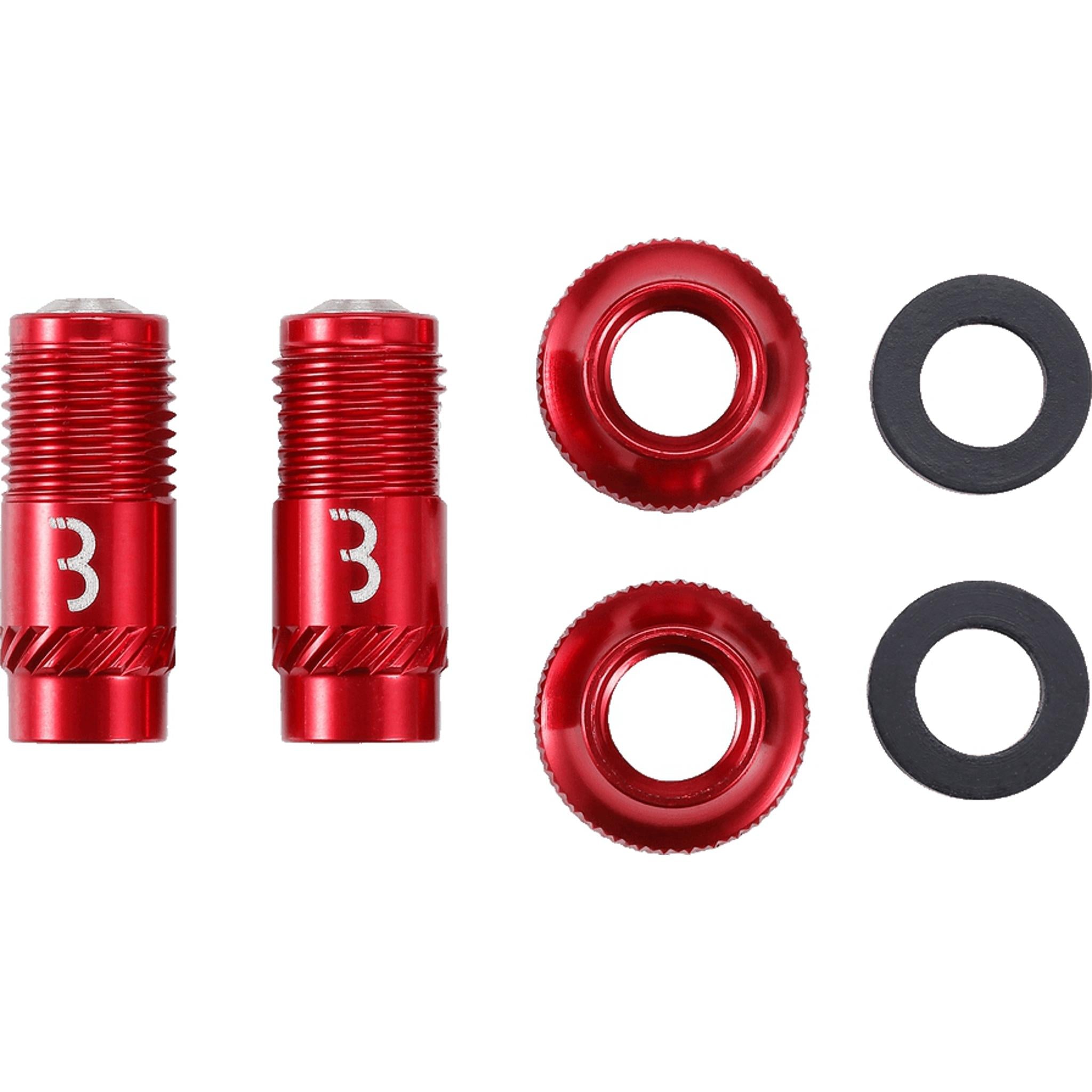 BBB CoreCap Tubeless Valve Cap Set 40mm Red