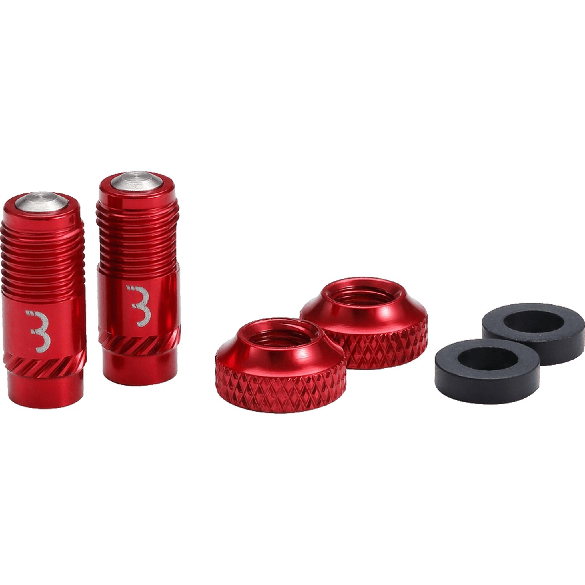 BBB CoreCap Tubeless Valve Cap Set 40mm Red