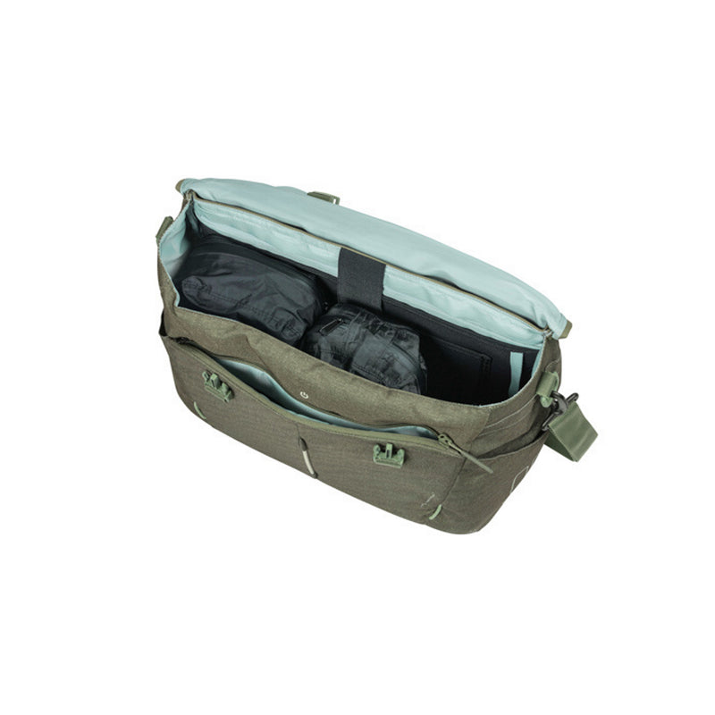 Basil B-Safe Commuter Office Bag With Nordlicht Light Olive Green (Includes Rain Cover)