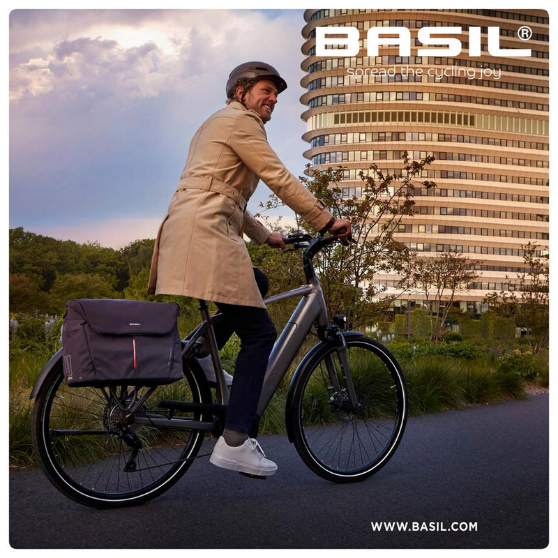 Basil B-Safe Commuter Office Bag With Nordlicht Light Olive Green (Includes Rain Cover)