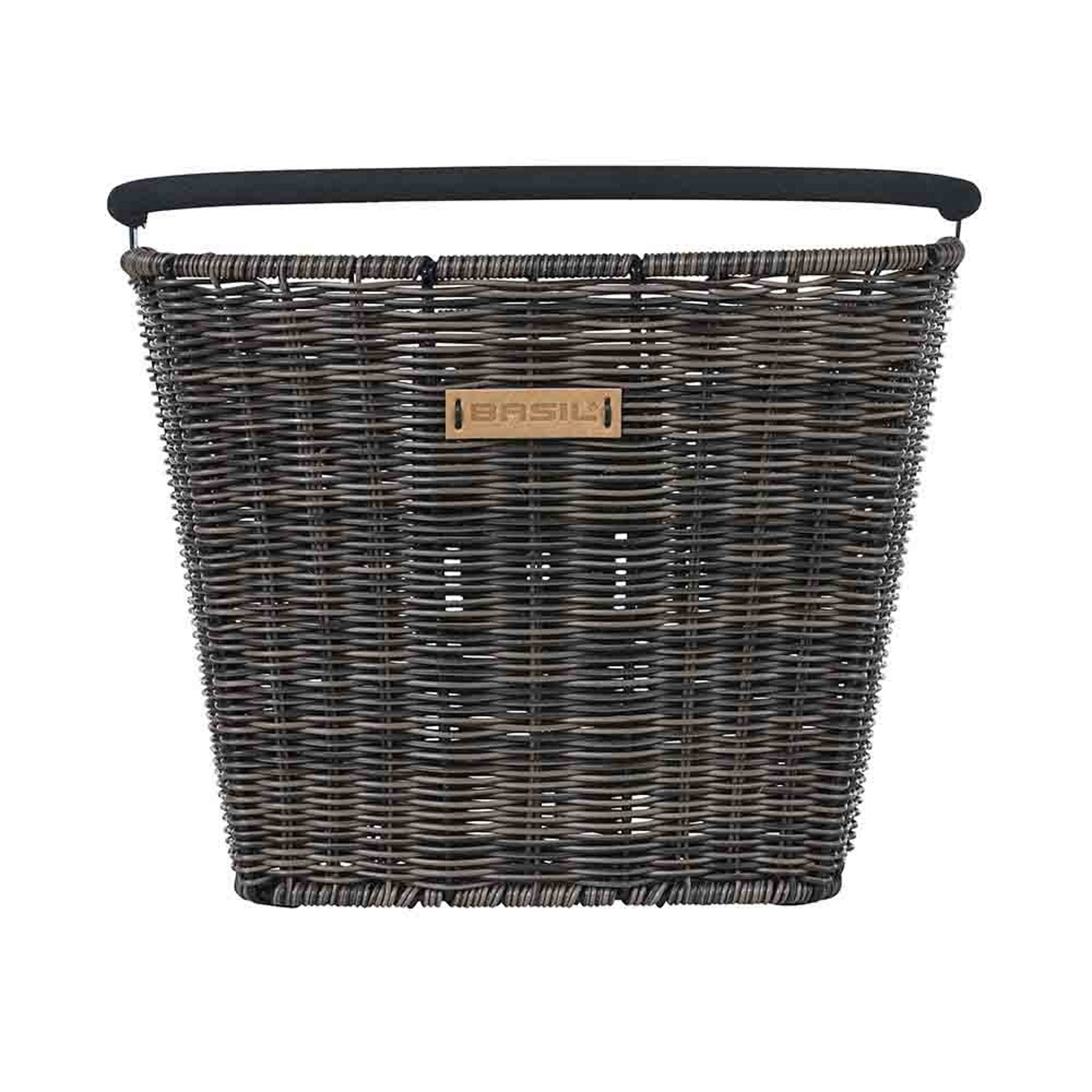 Basil Bremen Rattan Look KF Front Basket Natural Brown (Handlebar Holder Sold Separately)