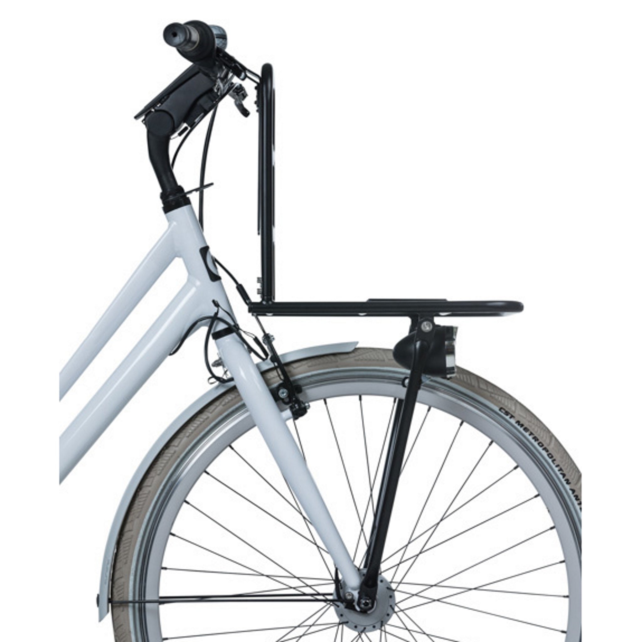 Basil Front Carrier MIK Large Axle Mount Gloss Black