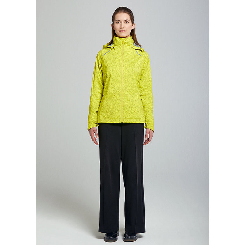 Basil Skane Women's Hi-Vis Bicycle Rain Jacket Neon Yellow Full Reflective