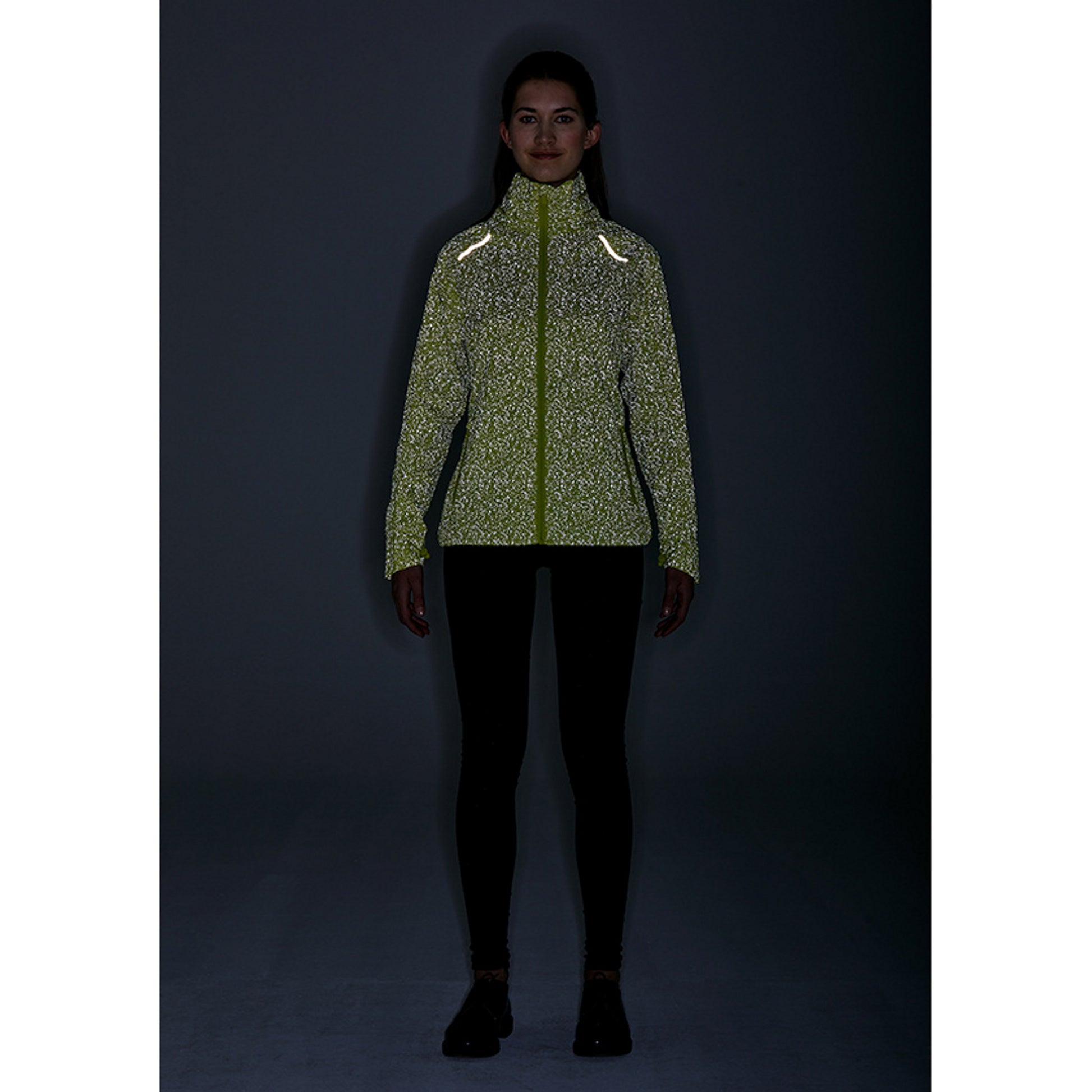 Basil Skane Women's Hi-Vis Bicycle Rain Jacket Neon Yellow Full Reflective