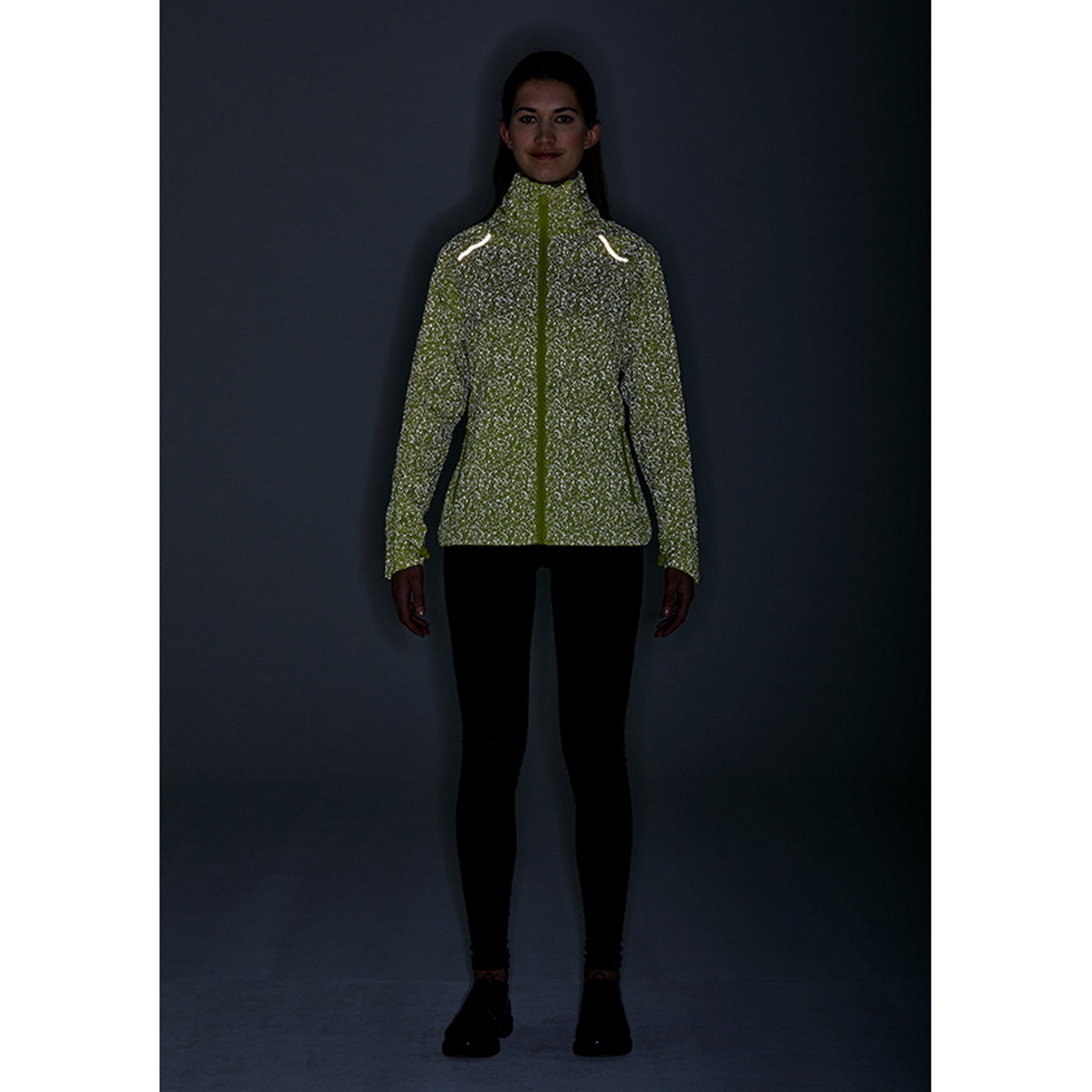 Basil Skane Women's Hi-Vis Bicycle Rain Jacket Neon Yellow Full Reflective