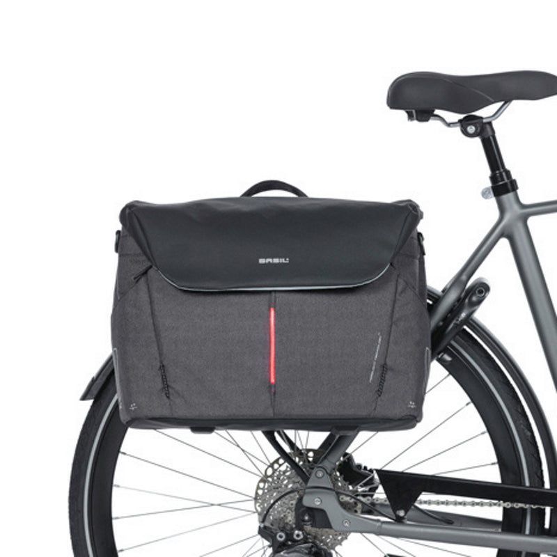 Basil B-Safe Commuter Office Bag with LED Graphite Black (Includes Rain Cover)