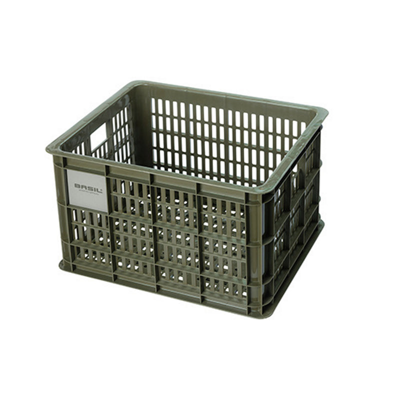 Basil Bicycle Crate Med 29.5L Recycled Synthetic Moss Green