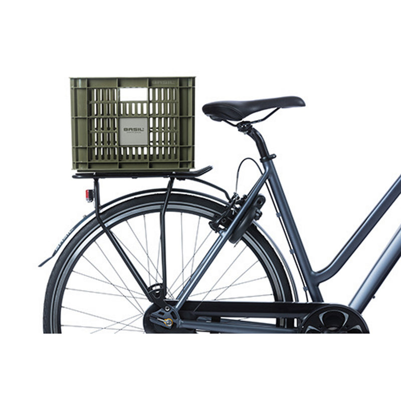 Basil Bicycle Crate Med 29.5L Recycled Synthetic Moss Green