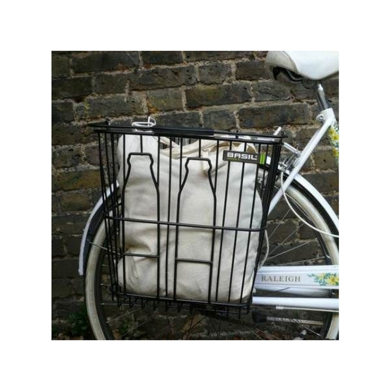 Basil Bottle Rear Hanging Carrier Basket Black