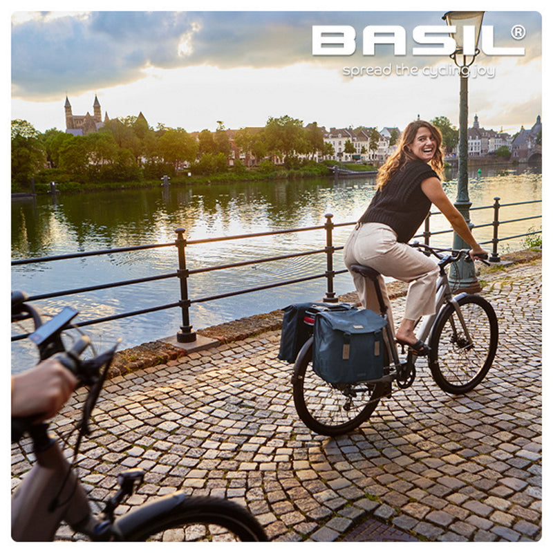 Basil Elegance Double Pannier 40-49L Estate Blue