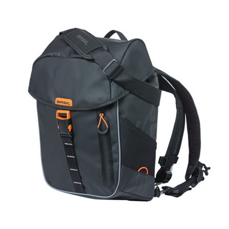 Basil Miles Tarpaulin Day Pack 17L Black Orange