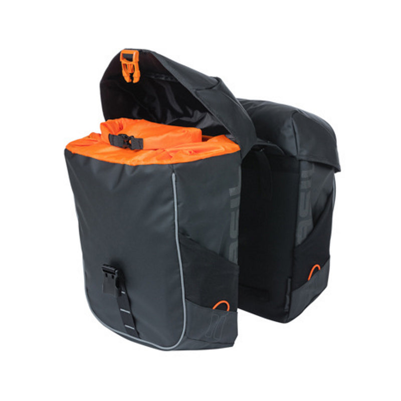 Basil Miles Tarpaulin Double Bag 34L Black Orange