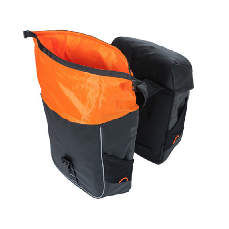 Basil Miles Tarpaulin Double Bag 34L Black Orange