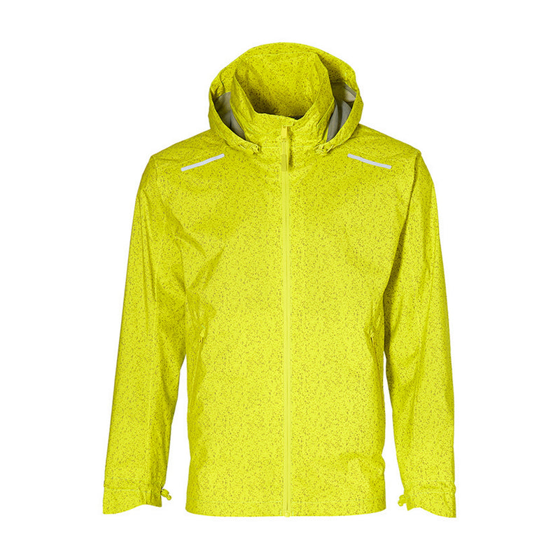 Basil Skane Men's Hi-Vis Bicycle Rain Jacket - Neon Yellow Full Reflective