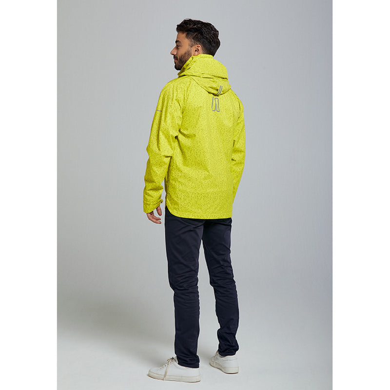 Basil Skane Men's Hi-Vis Bicycle Rain Jacket - Neon Yellow Full Reflective