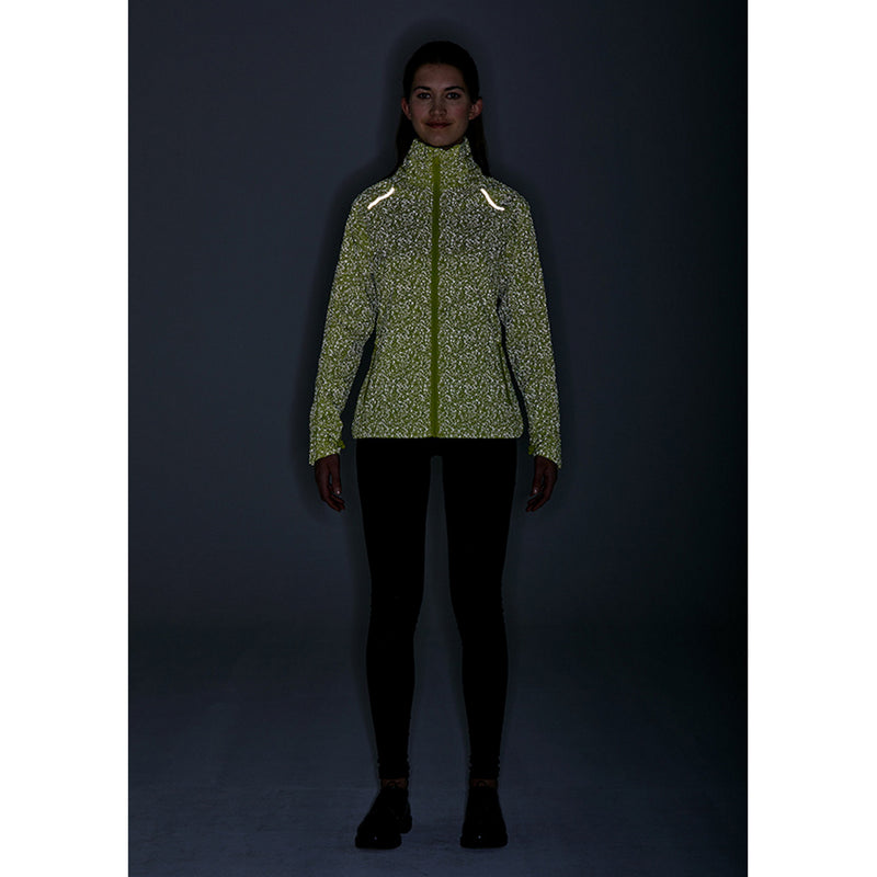Basil Skane Women's Hi-Vis Bicycle Rain Jacket Neon Yellow Full Reflective