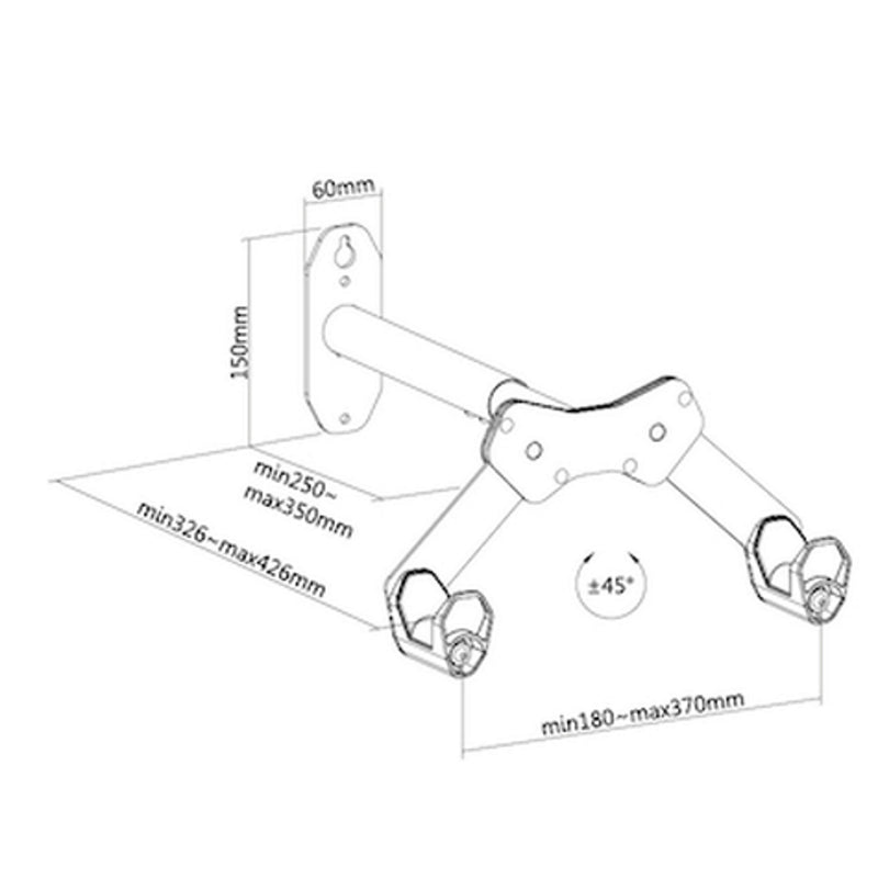 Bikerakz EZI-Hang Wall Mounted Bike Rack Black/Red - up to 25kg