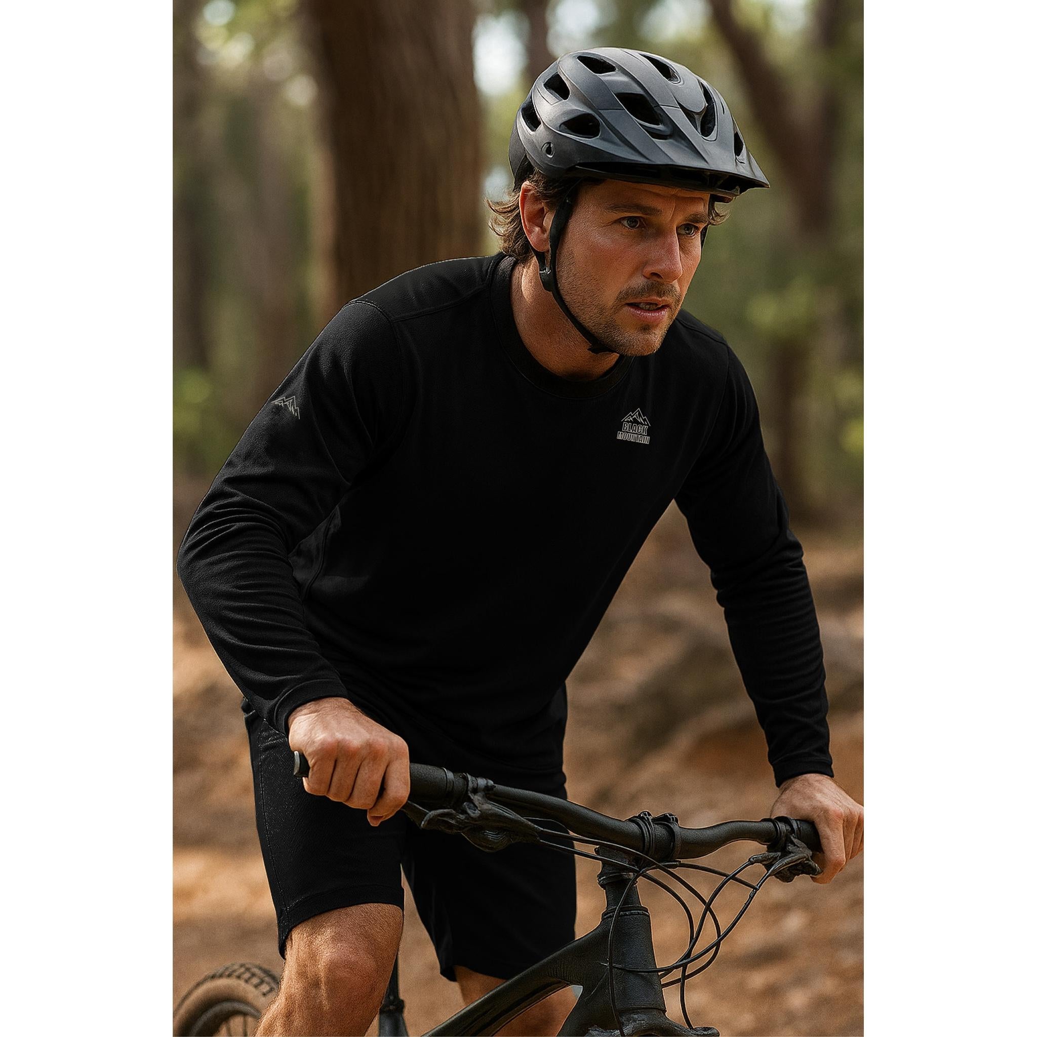 Black Mountain Shadow Trail Long Sleeve MTB Jersey Black