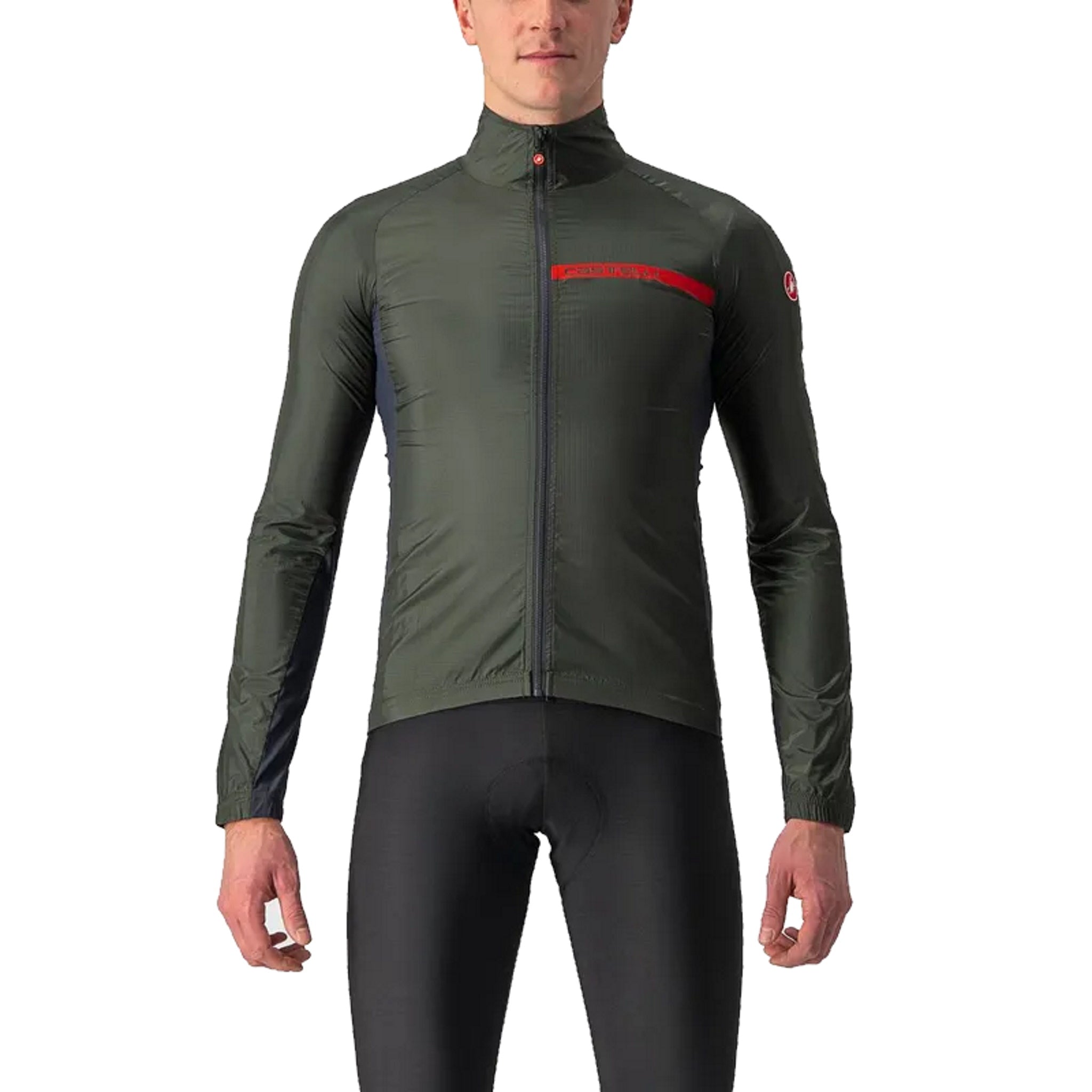 Castelli Men's Squadra Stretch Jacket Military Green/Dark Gray