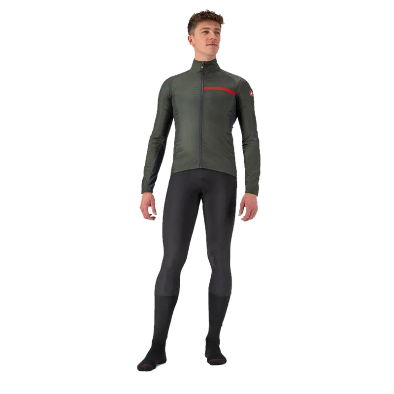 Castelli Men's Squadra Stretch Jacket Military Green/Dark Gray