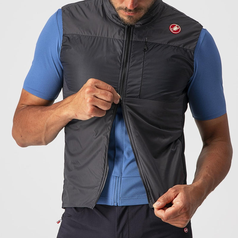 Castelli Vest Unlimited Puffy Dark Gray/Black-Silver Gray