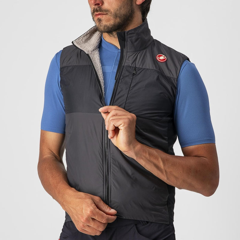 Castelli Vest Unlimited Puffy Dark Gray/Black-Silver Gray