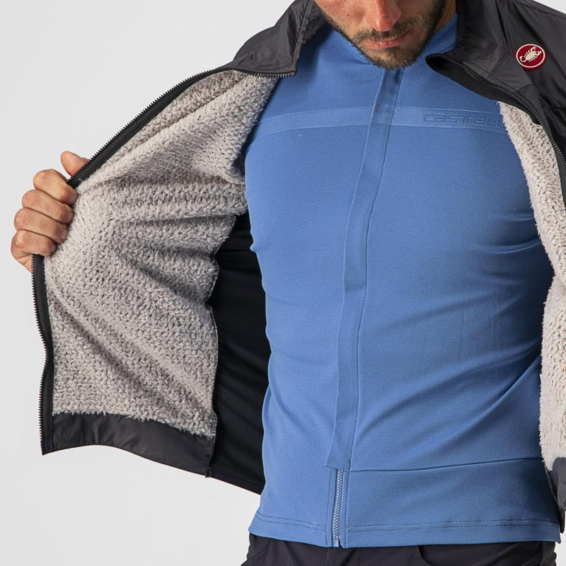 Castelli Vest Unlimited Puffy Dark Gray/Black-Silver Gray