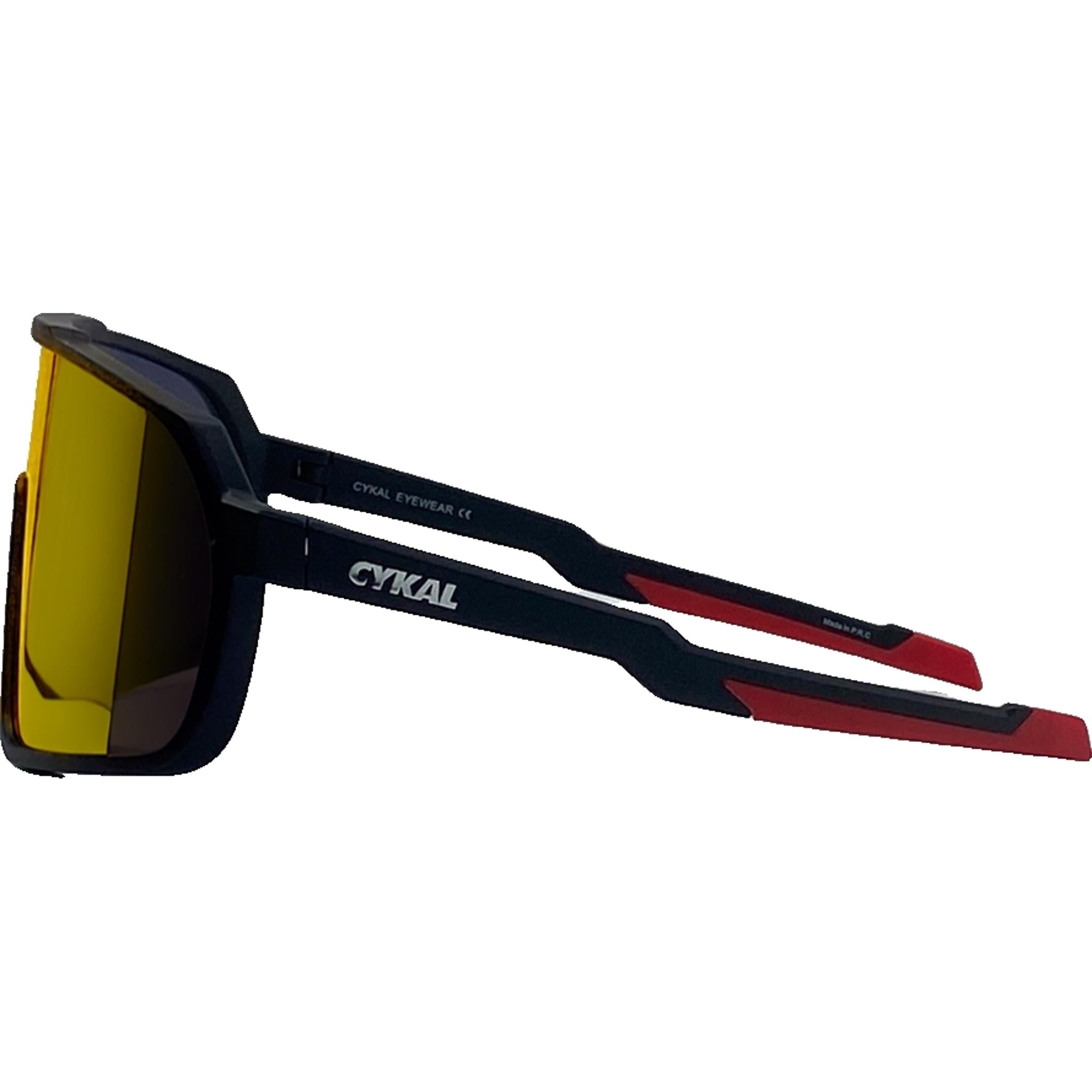 Cykal Descender Sunglasses Matte Black - Red Flash Lens