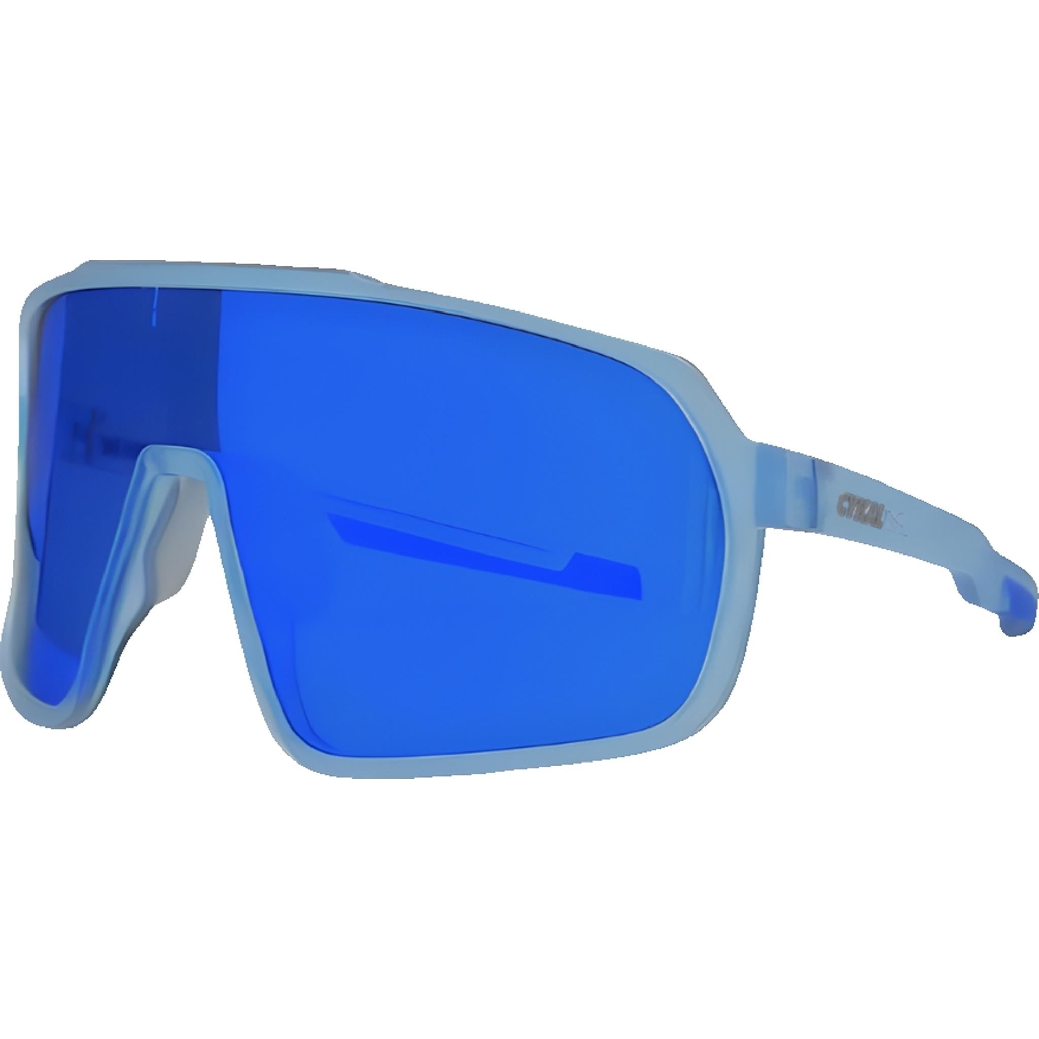 Cykal Descender Sunglasses Matte Clear - Blue Flash Lens