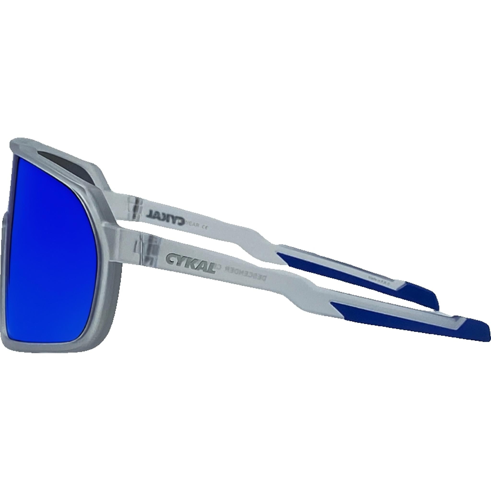 Cykal Descender Sunglasses Matte Clear - Blue Flash Lens
