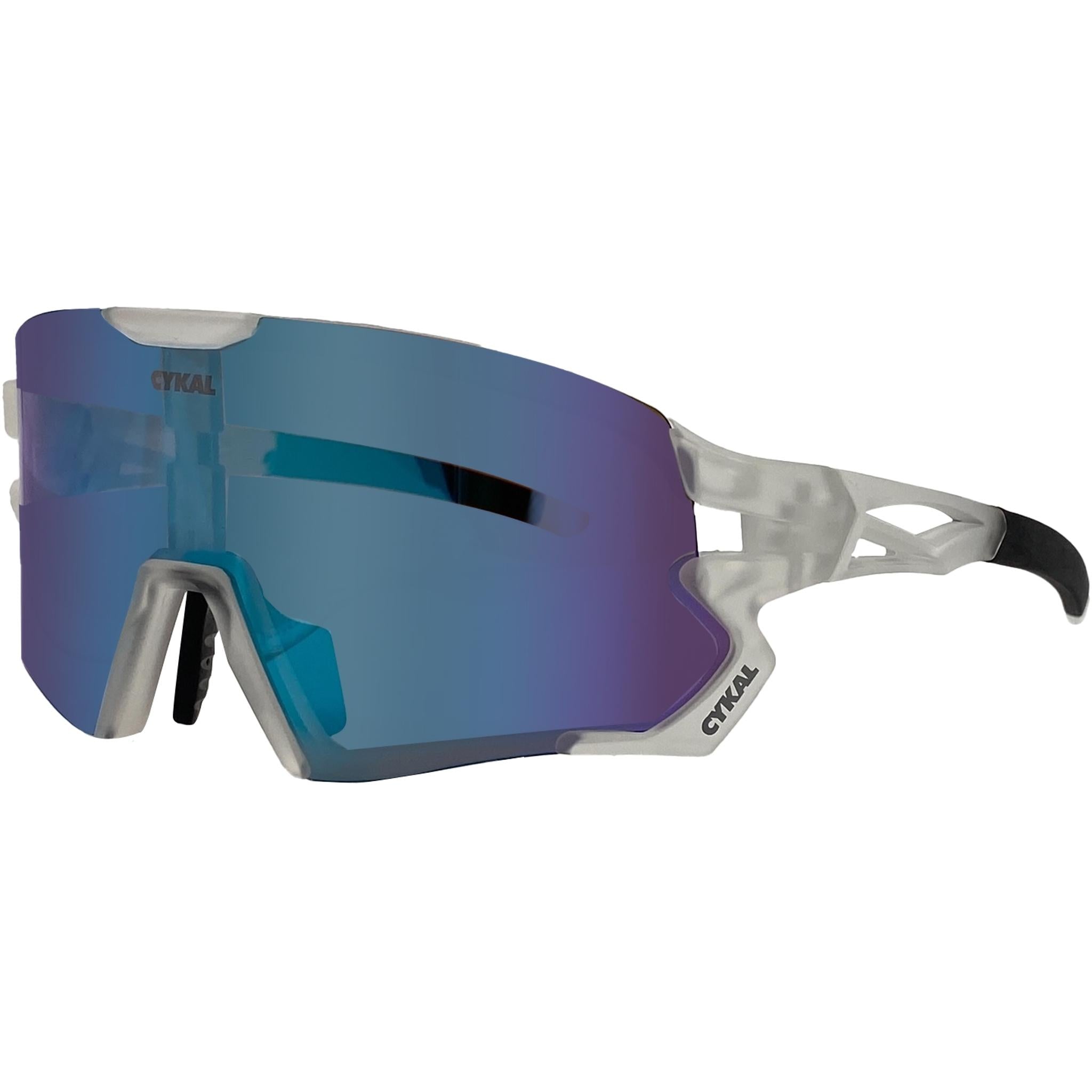 Cykal Hammer Sunglasses Matte Clear - Blue Flash Lens