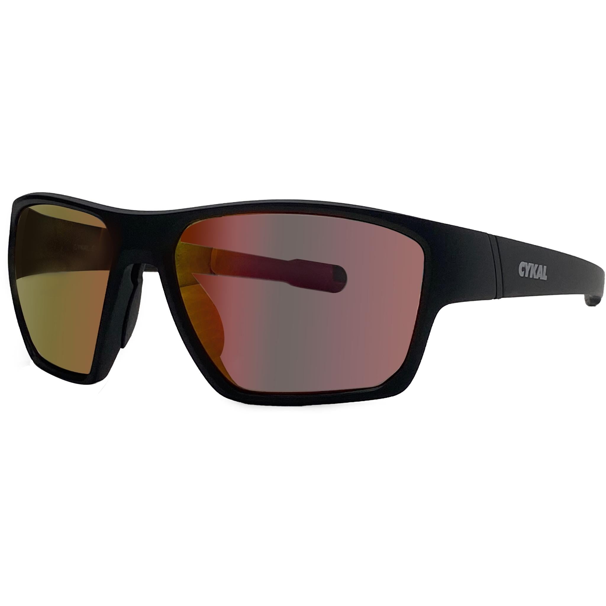 Cykal Limit Sunglasses Matte Black - Red Flash Polarised Lens