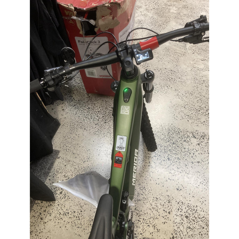 EX-DEMO Merida eOne-Sixty 675 Electric Enduro Bike Silk Fog Green/White (Small)