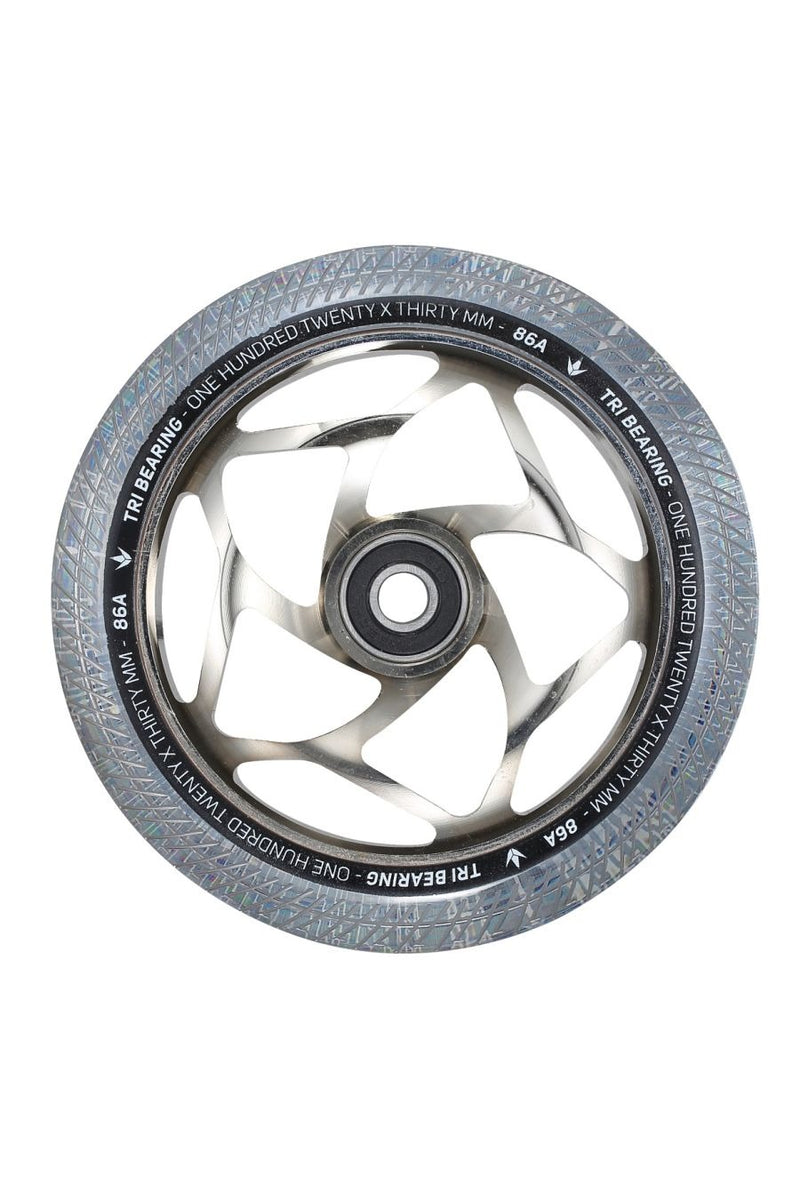 Envy Tri Bearing Wheel Chrome/Clear 120mm x 30mm