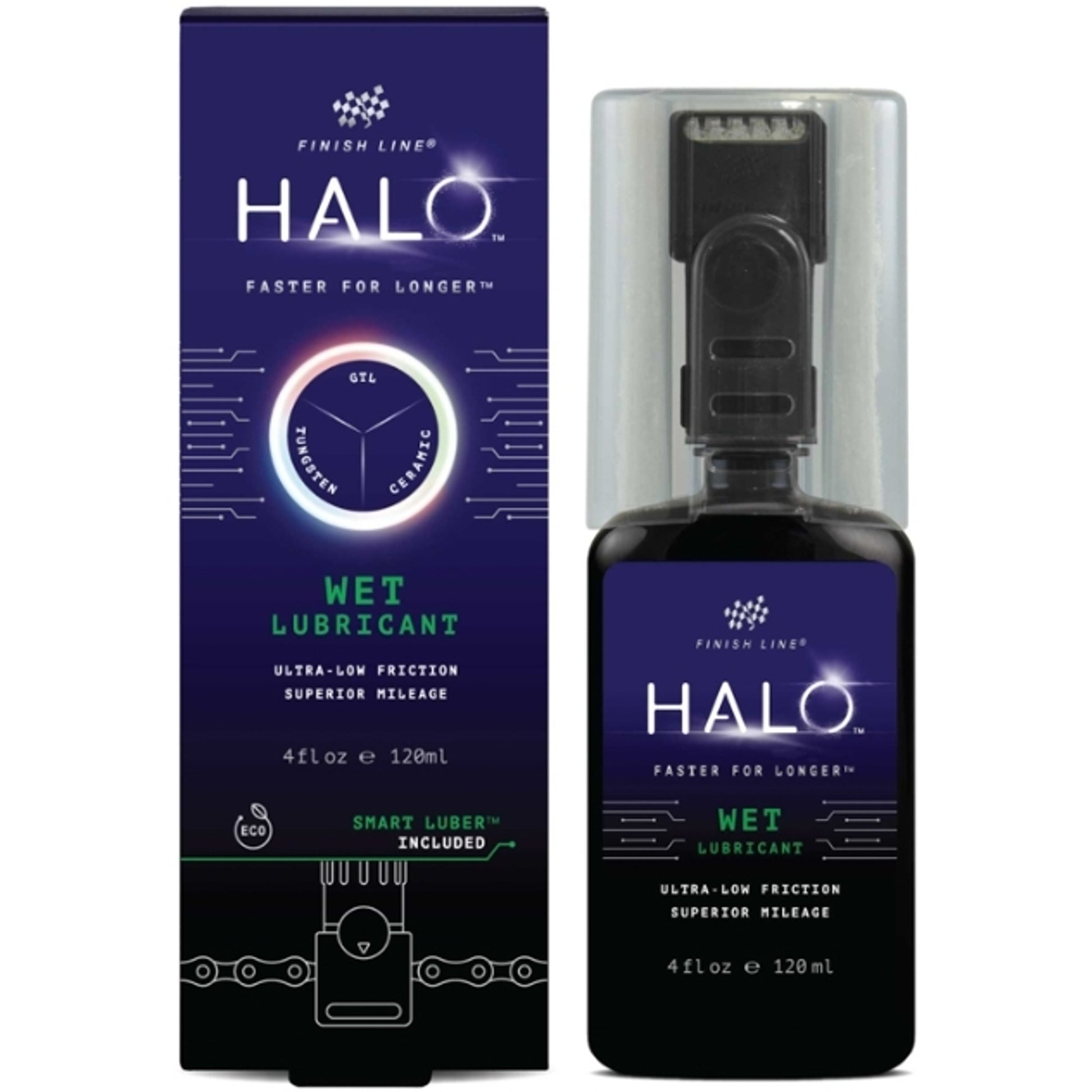 Finishline Halo Wet Lubricant 120Ml Bottle + Smart Luber