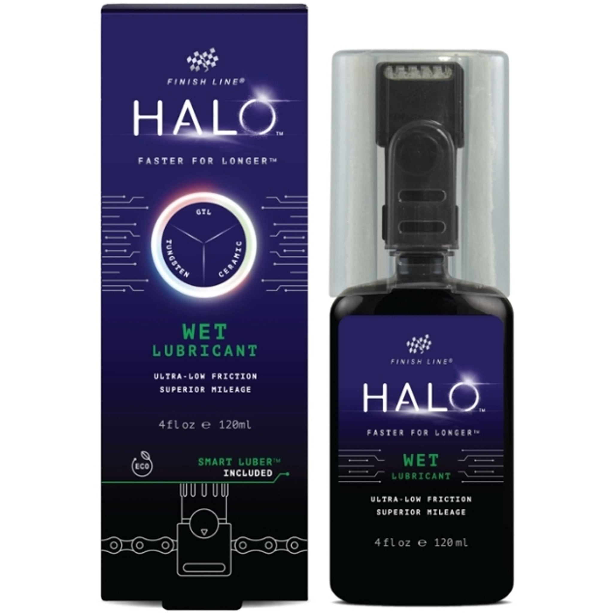 Finishline Halo Wet Lubricant 120Ml Bottle + Smart Luber