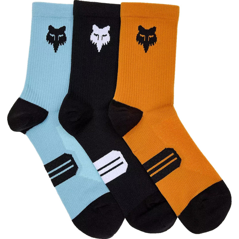 Fox 6" Ranger Socks 3 Pairs Blue/Black/Orange