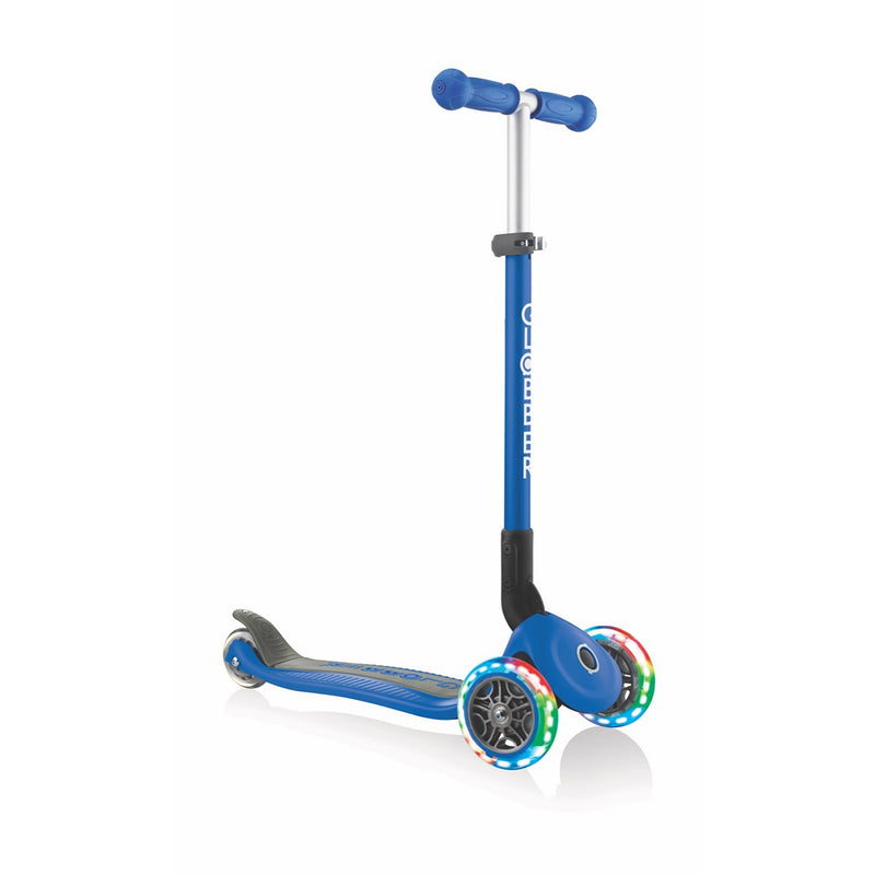 Globber Kids Primo Foldable Lights Scooter Navy Blue