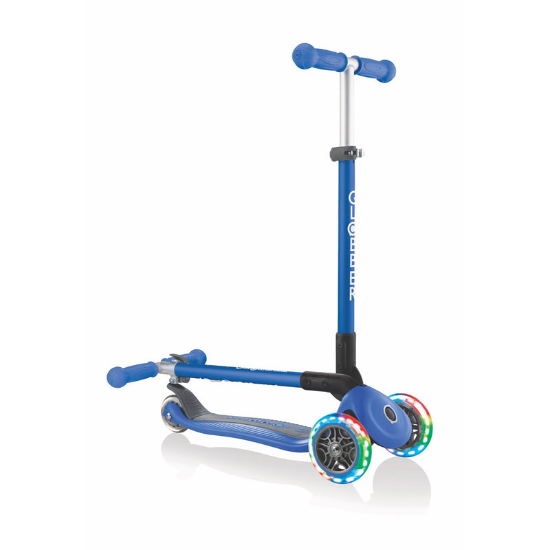 Globber Kids Primo Foldable Lights Scooter Navy Blue