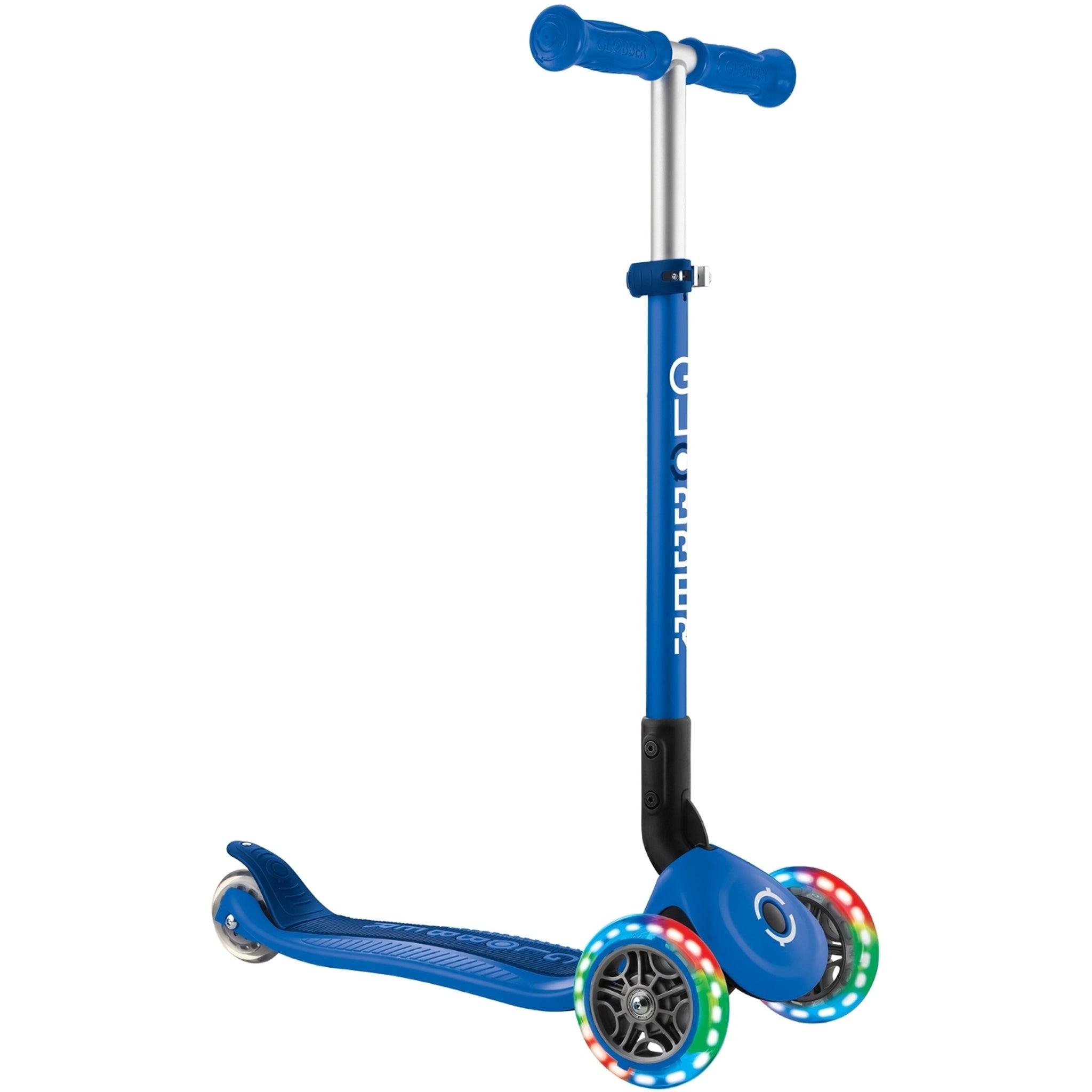 Globber Primo Foldable Lights Kids Scooter Navy Blue