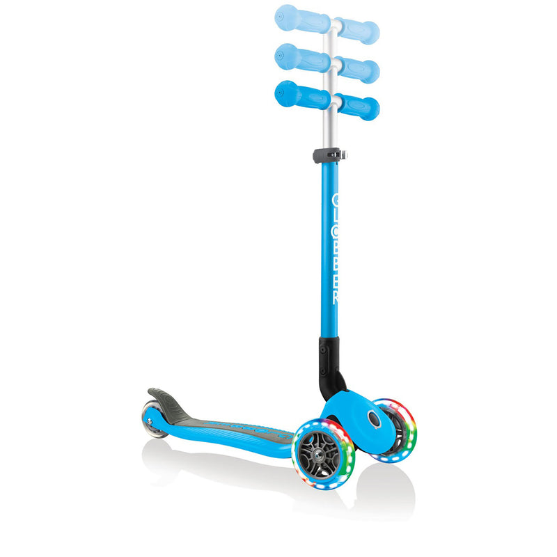 Globber Kids Primo Foldable Lights Scooter Sky Blue