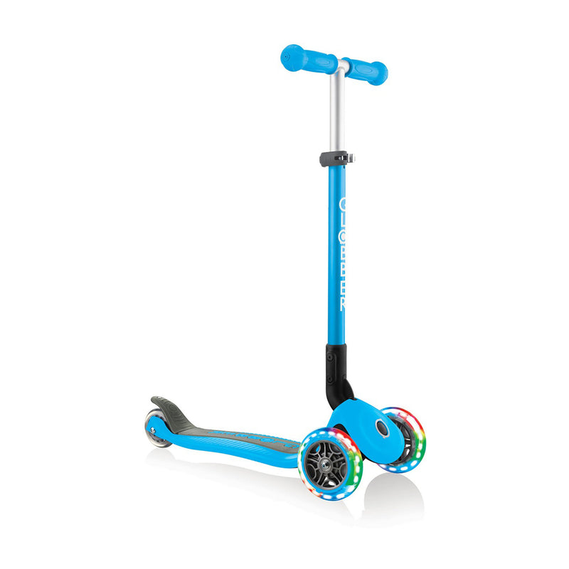 Globber Kids Primo Foldable Lights Scooter Sky Blue