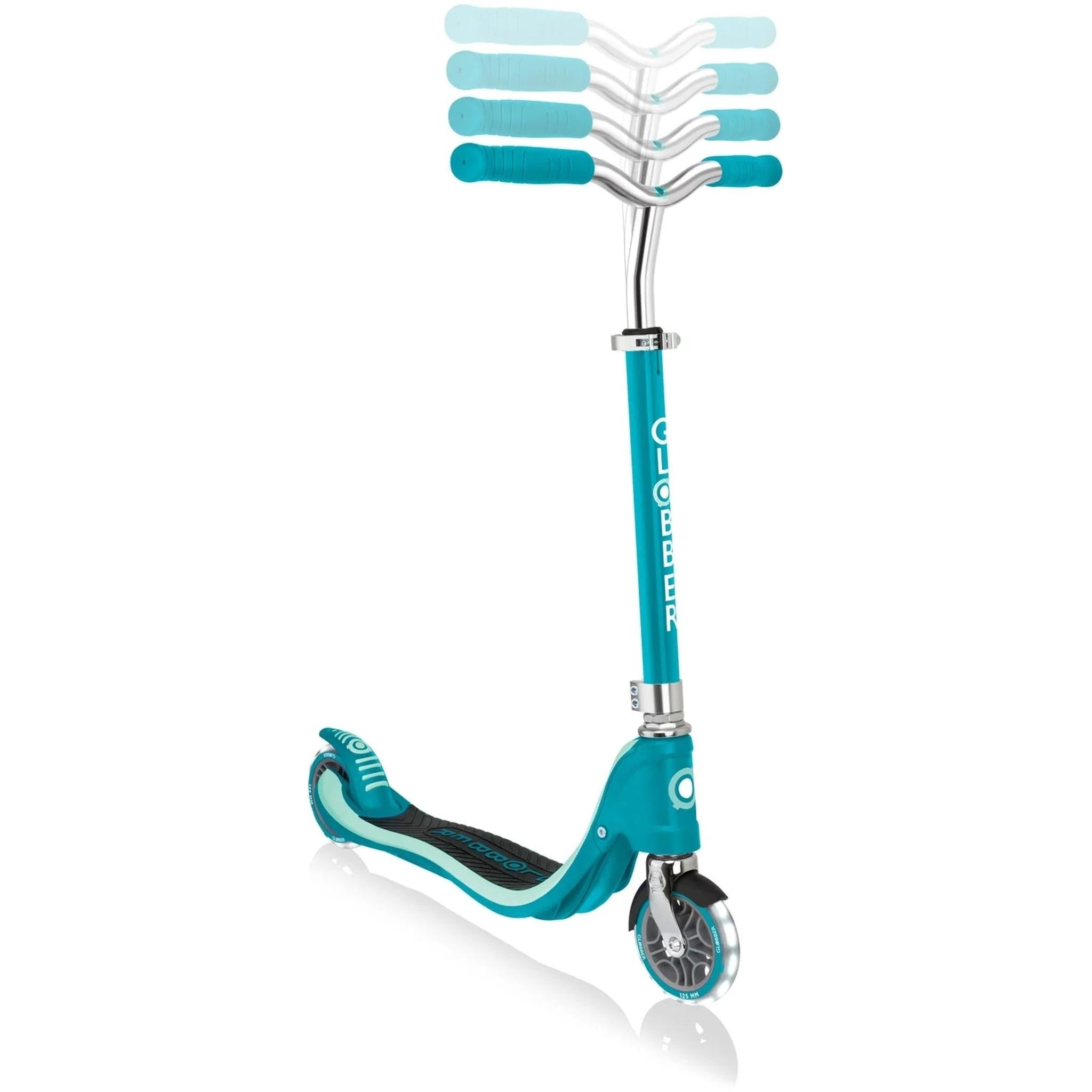 Globber Flow 125 Kids Scooter with Light Up Wheels Teal