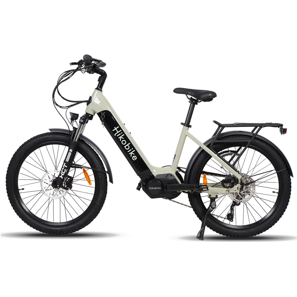 Hiko Swift 24" Electric Hybrid Bike 720Wh Battery Light Grey/Green
