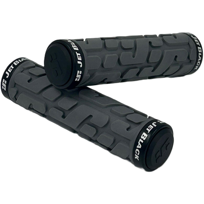 Jetblack Rivet Lock On Grips  Grey/Black Rings