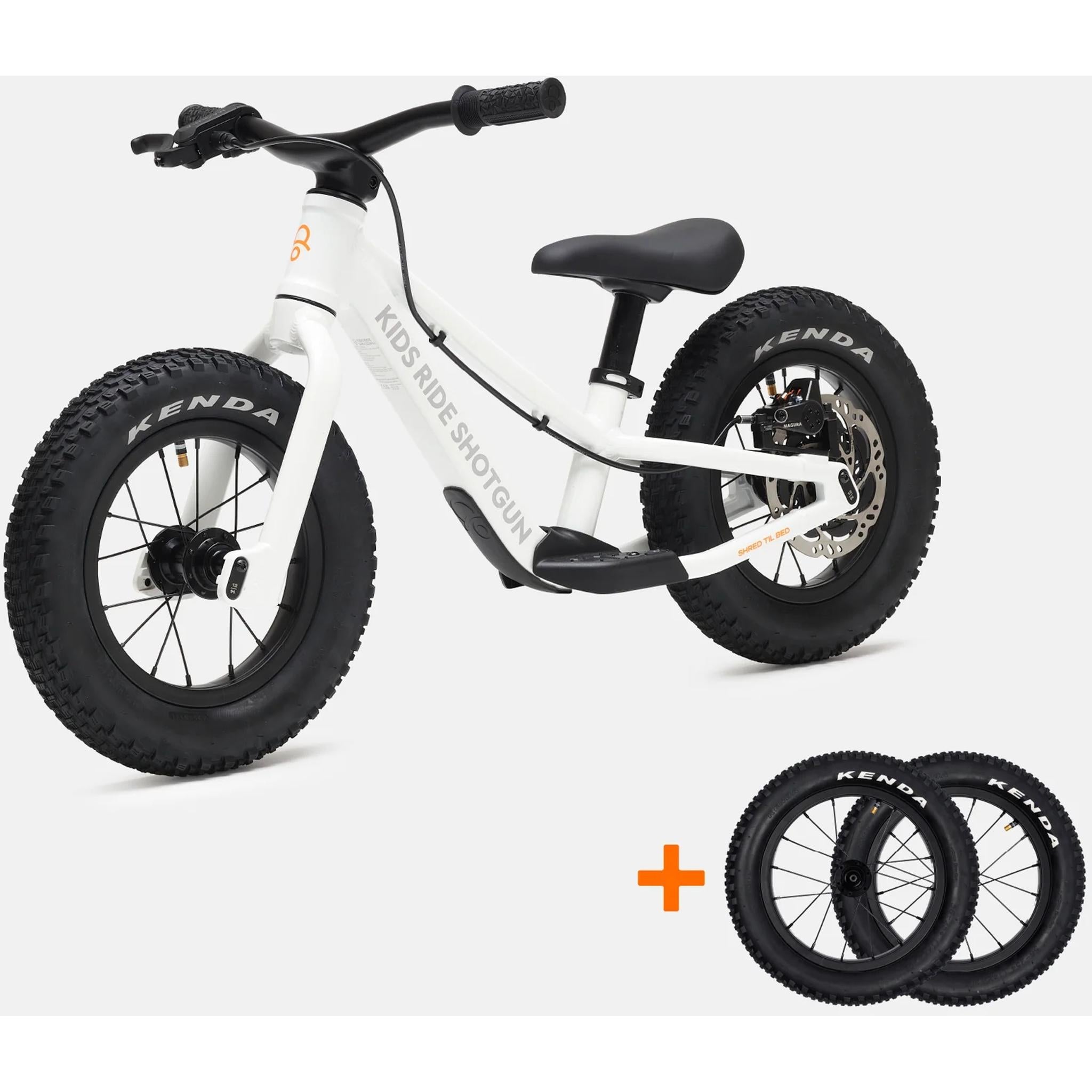 Kids Ride Shotgun Dirt Hero Off-Road Balance Bike 12" Arctic Storm White