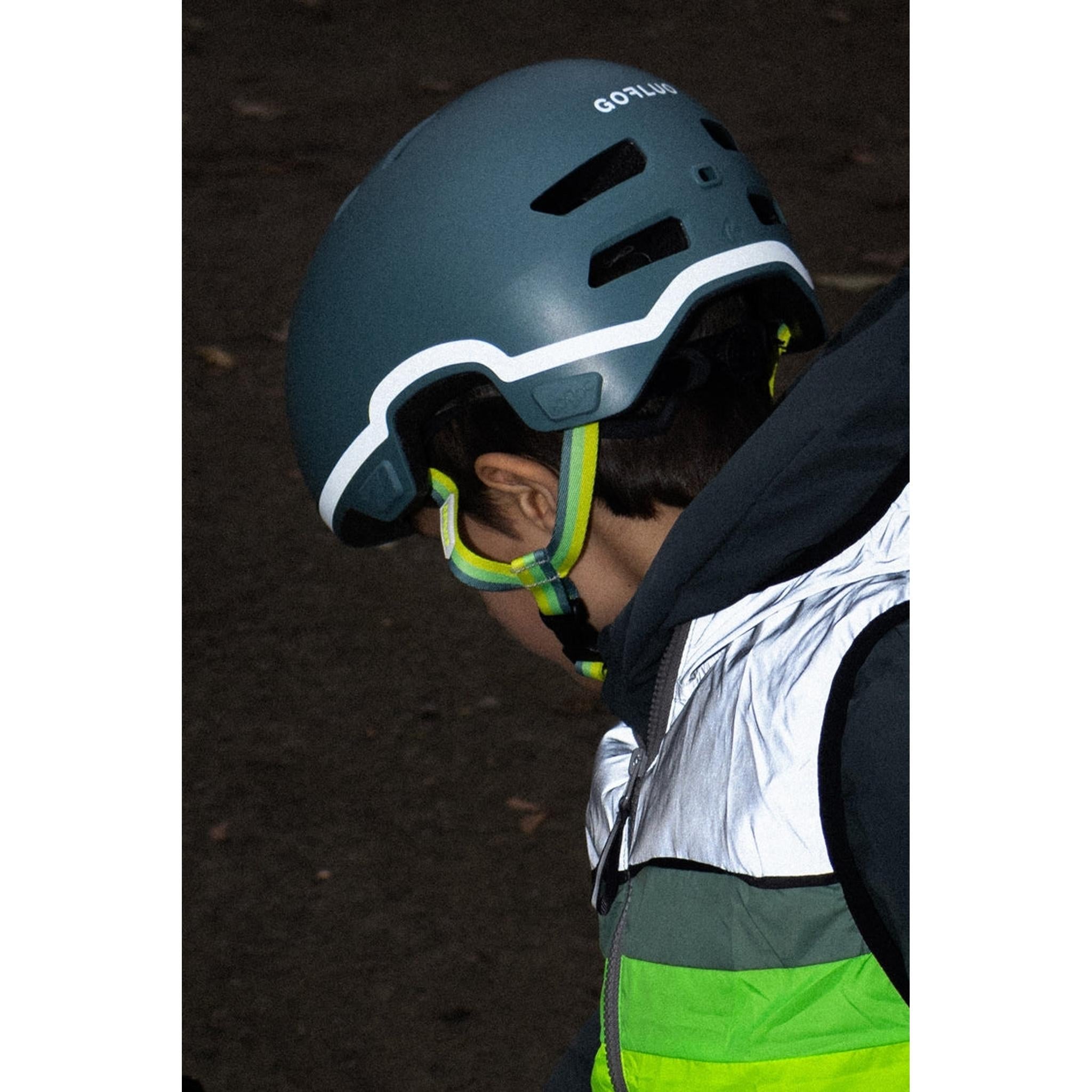 Lazer Maze Jr Kineticore Kids Helmet 50-56cm Gofluo Green Reflective