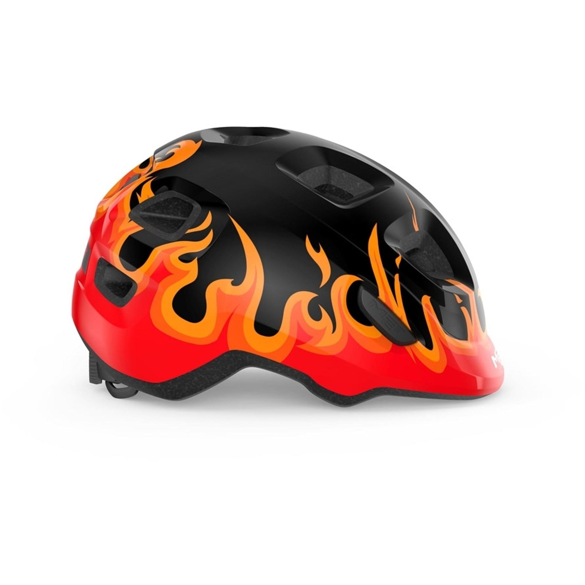 MET Hooray Kids Helmet Black Flames SM 46-52cm