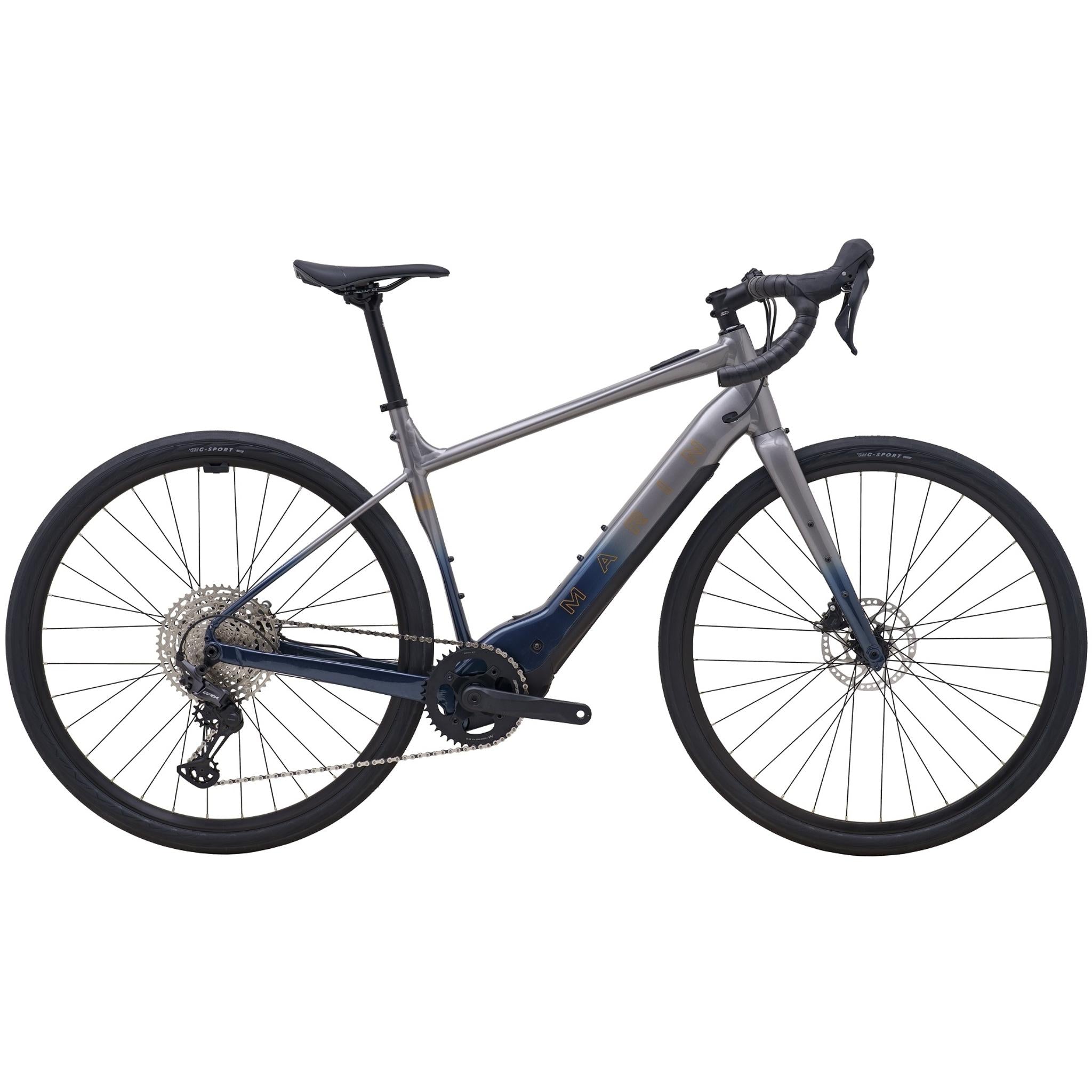 Marin Lombard E1 Electric Gravel Bike Blue Tan
