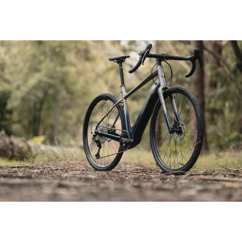 Marin Lombard E1 Electric Gravel Bike Blue Tan